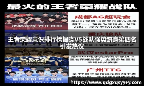 王者荣耀意识排行榜揭晓V5战队强势跻身第四名引发热议